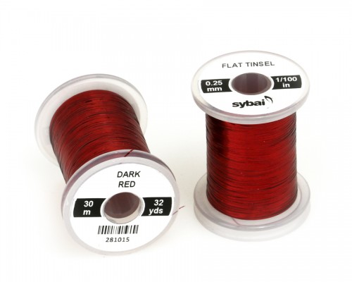 Flat Tinsel, 0.25 mm, Dark Red